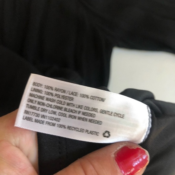 Xhilaration XXL black cotton blend off shoulder cold shoulder 3/4 sleeve - Picture 8 of 10